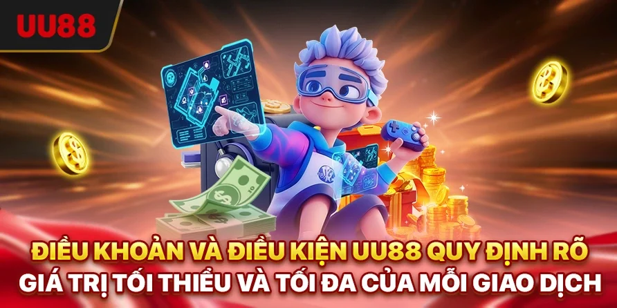 Điều khoản và điều kiện UU88 quy định rõ giá trị tối thiểu và tối đa của mỗi giao dịch